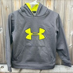 Under Armour Youth Grey and Lime Green Hooded Sweatshirt